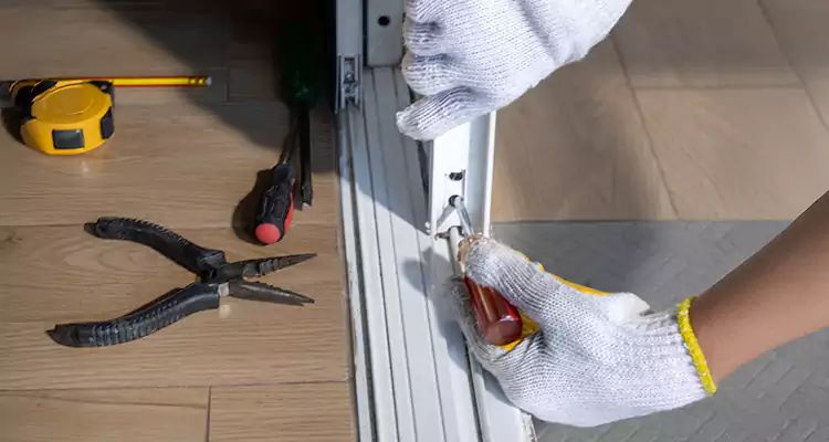 Backyard Sliding Door Track Repair in Four Corners, FL